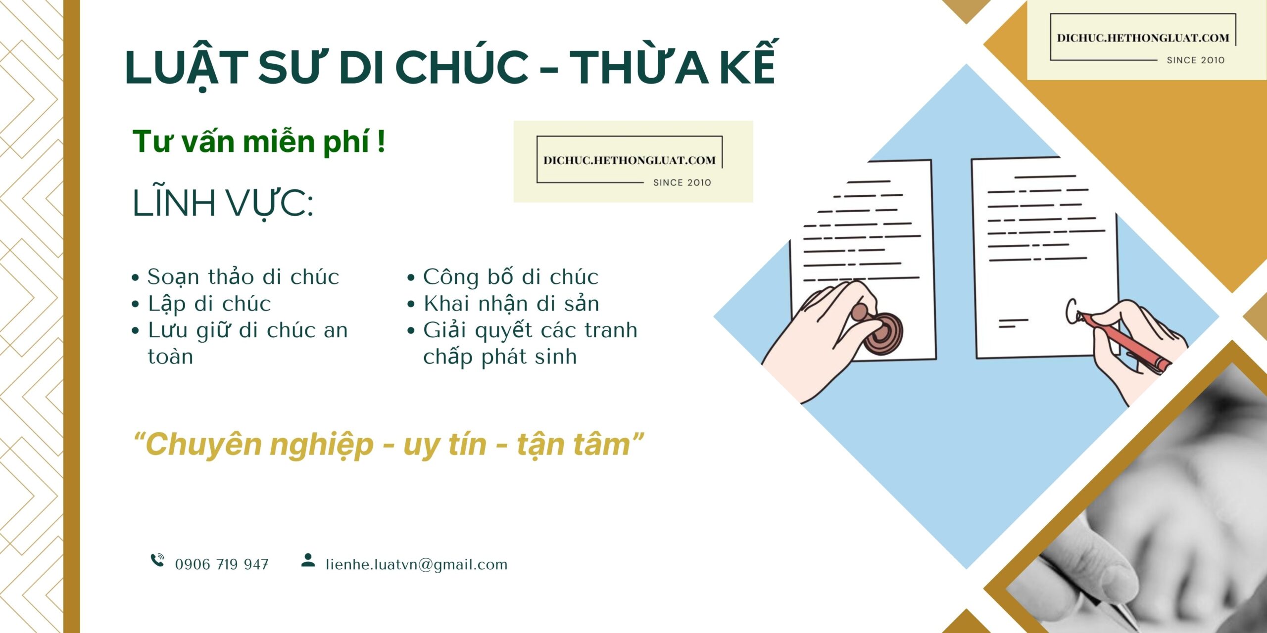 [LUẬT SƯ THỪA KẾ] - Luật sư soạn thảo di chúc thừa kế tại khu vực Hồng Phong, Bắc Bình, Bình Thuận