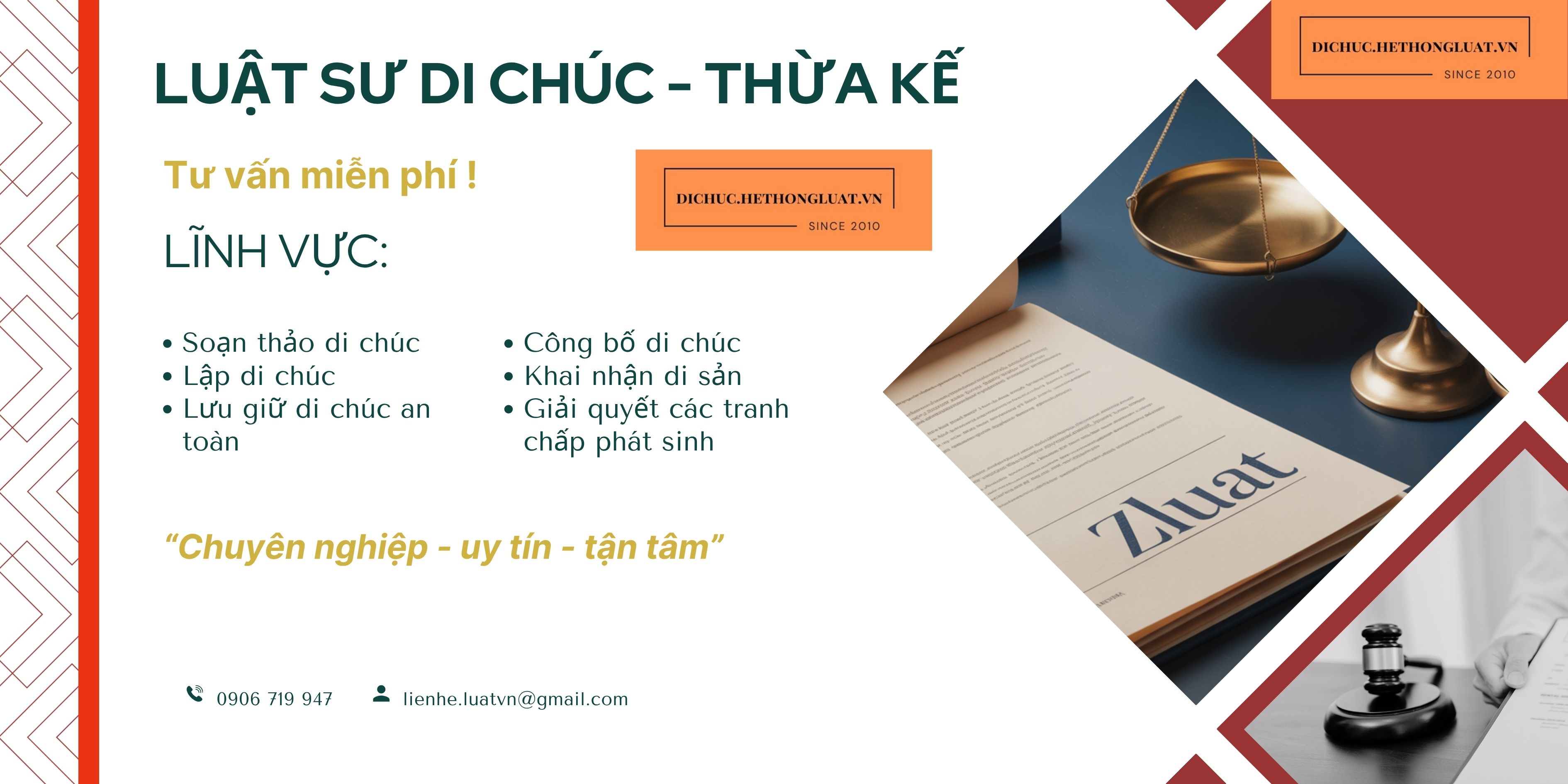 [VĂN PHÒNG LUẬT SƯ DI CHÚC] - Đội ngũ Luật sư soạn thảo di chúc để lại thừa kế tại địa điểm Phước Trung, Bác Ái, Ninh Thuận