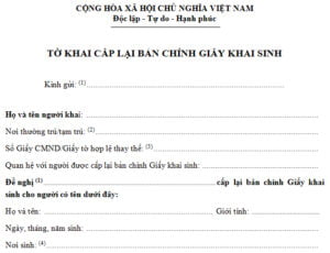 Thủ tục cấp lại bản chính giấy khai sinh năm 2023.