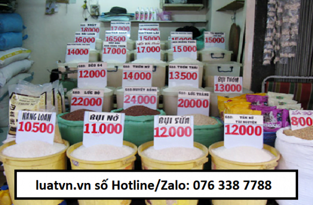 Thủ tục mở cửa hàng kinh doanh gạo.