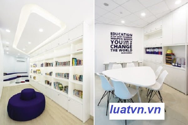 Cơ sở vật chất của trung tâm ngoại ngữ.