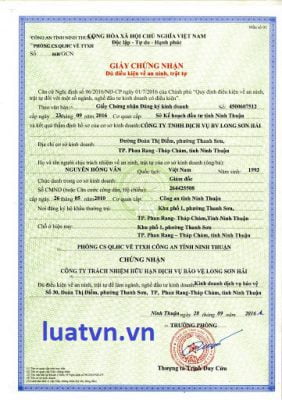 Giấy chứng nhận đủ điều kiện về ANTT là gì?.