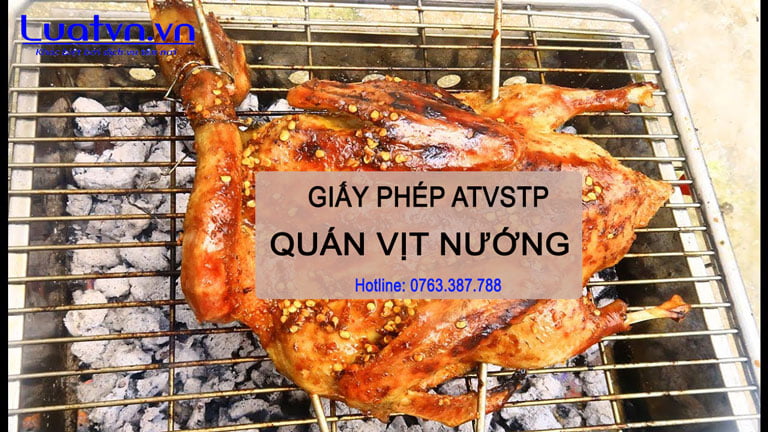 Giấy phép ATVSTP cho quán vịt nướng.