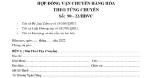 Mẫu hợp đồng vận chuyển theo chuyến năm 2023.