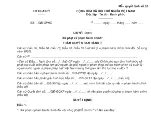 Quy định pháp luật về quyết định xử phạt vi phạm hành chính năm 2023.
