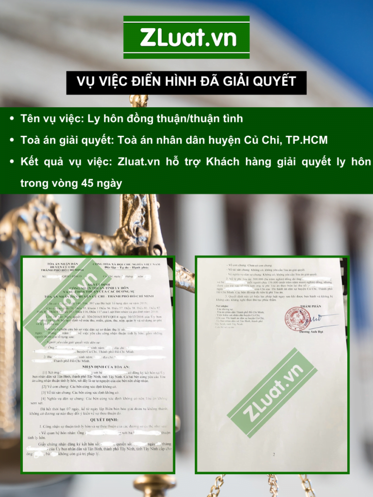 Dịch vụ Ly hôn Thuận tình (Ly hôn Đồng thuận) nhanh, trọn gói