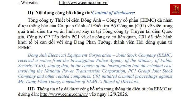 Cựu chủ tịch EVNNPT Đặng Phan Tường bị khởi tố trong vụ án hình sự Cựu chủ tịch EVNNPT Đặng Phan Tường bị khởi tố trong vụ án hình sự